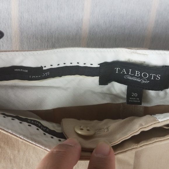 Talbots Womens Heritage Beige Pants Plus Size 20 - Picture 4 of 4